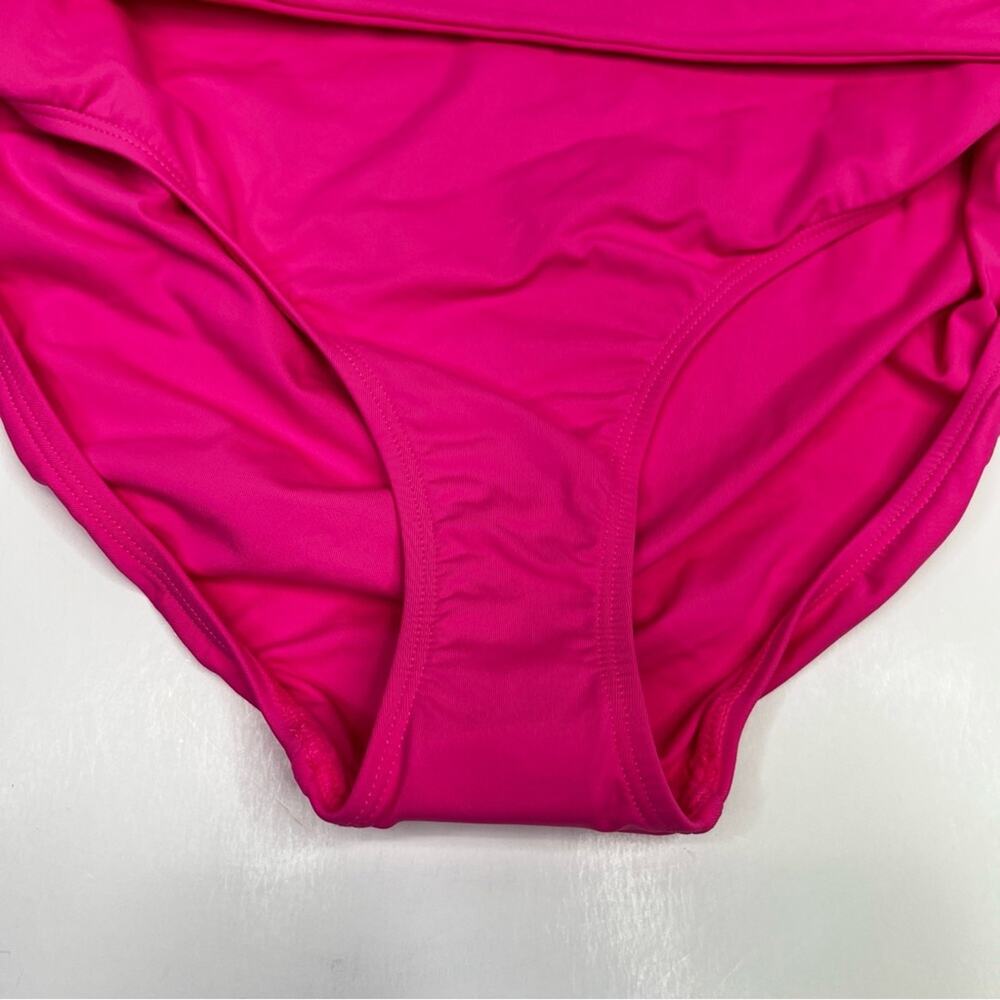 Anne Cole High Waist Shirred Bikini bottoms pink punch - XL - Picture 4 of 11